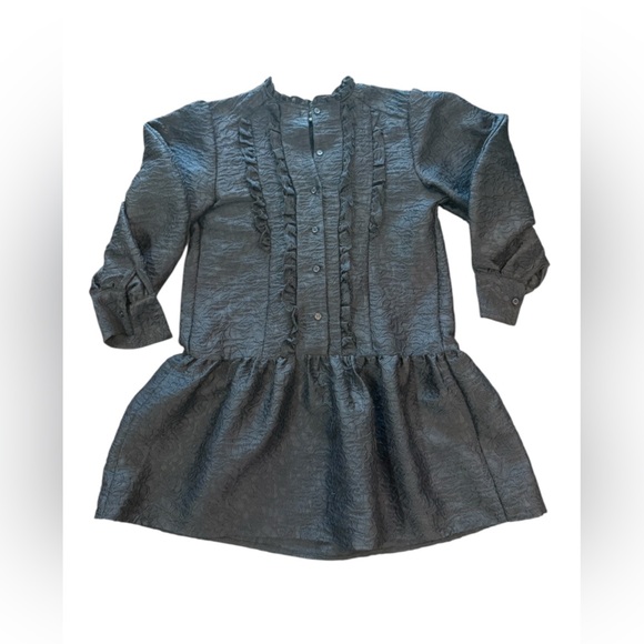 Sister Jane Navy Blue Balloon Sleeve Embroidered Dress Size XS - Picture 8 of 12